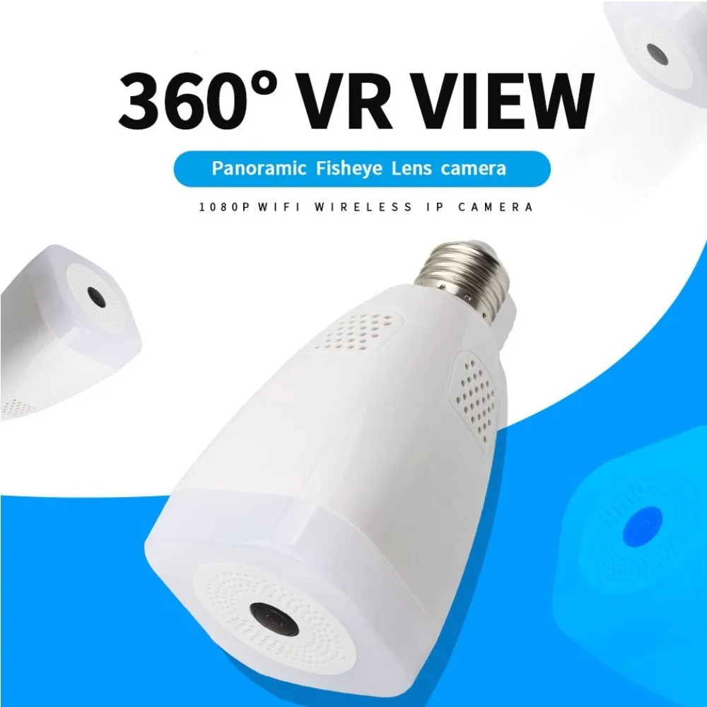 HD E27 Лампа света рыбий глаз умный беспроводной WiFi IP 360 градусов панорамный VR 1.