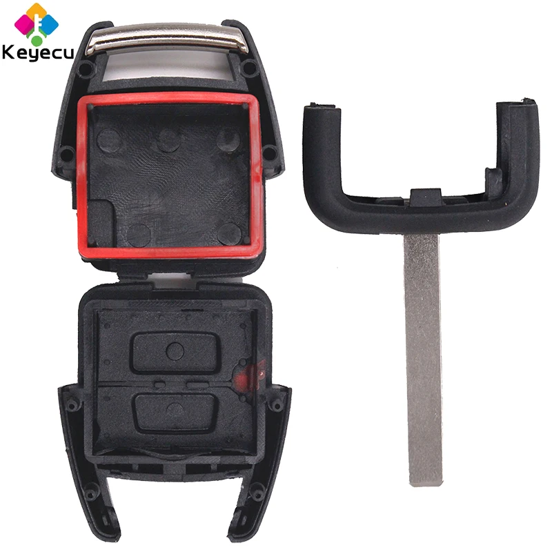 KEYECU Replacement Remote Control Car Key Shell Case - 2 Buttons &amp HU100 Blade FOB for OPEL VAUXHALL Vectra Zafira Omega Astra |