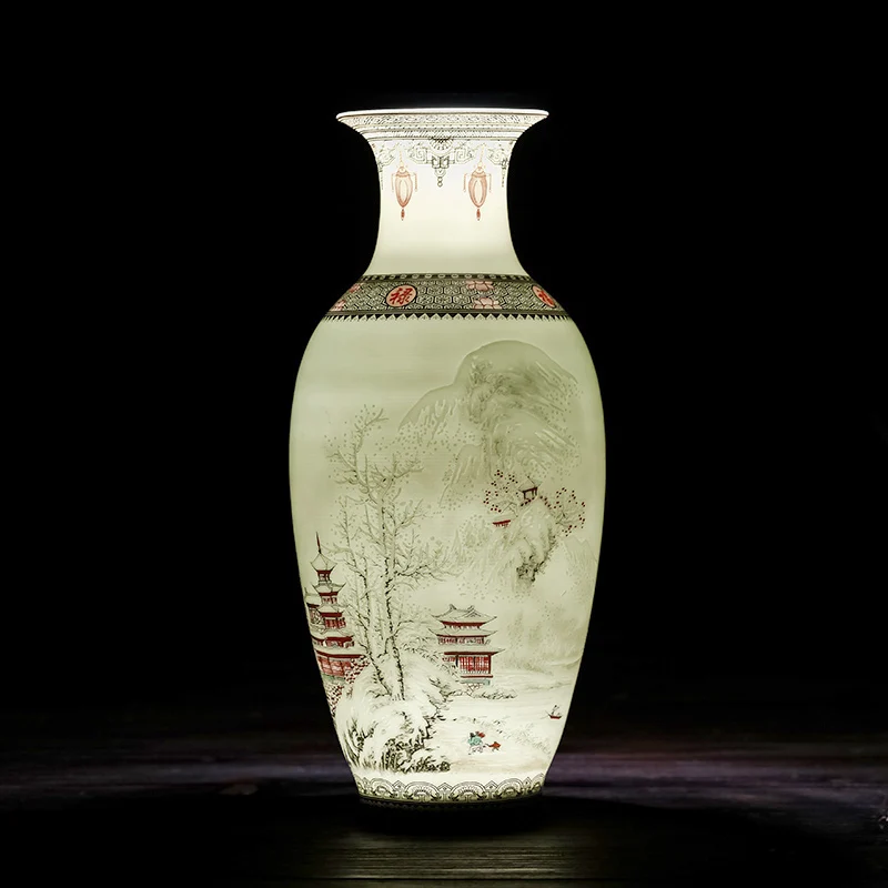 Цзиндэчжэнь зернистая ваза три предмета керамический цветок украшение для дома