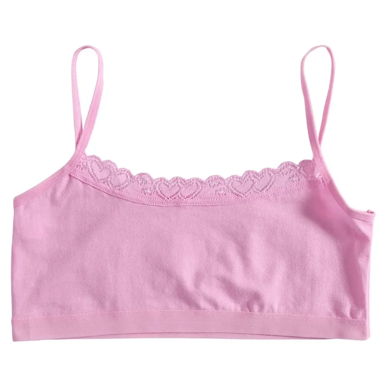 4 8-14Y Girls Training Bra Young Girls Puberty Teenage Soft Cotton Lace Underwear Kids Bra - Цвет: 4
