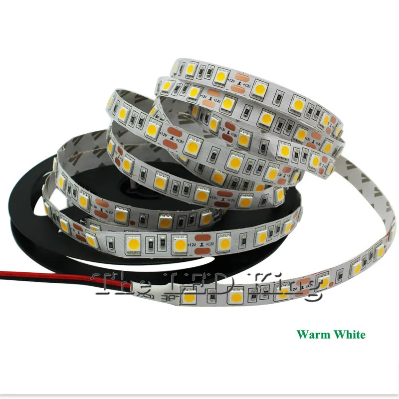 Светодиодная лента RGB 3528 SMD 12 В постоянного тока 5 м и 10 неводонепроницаемая IP20 300