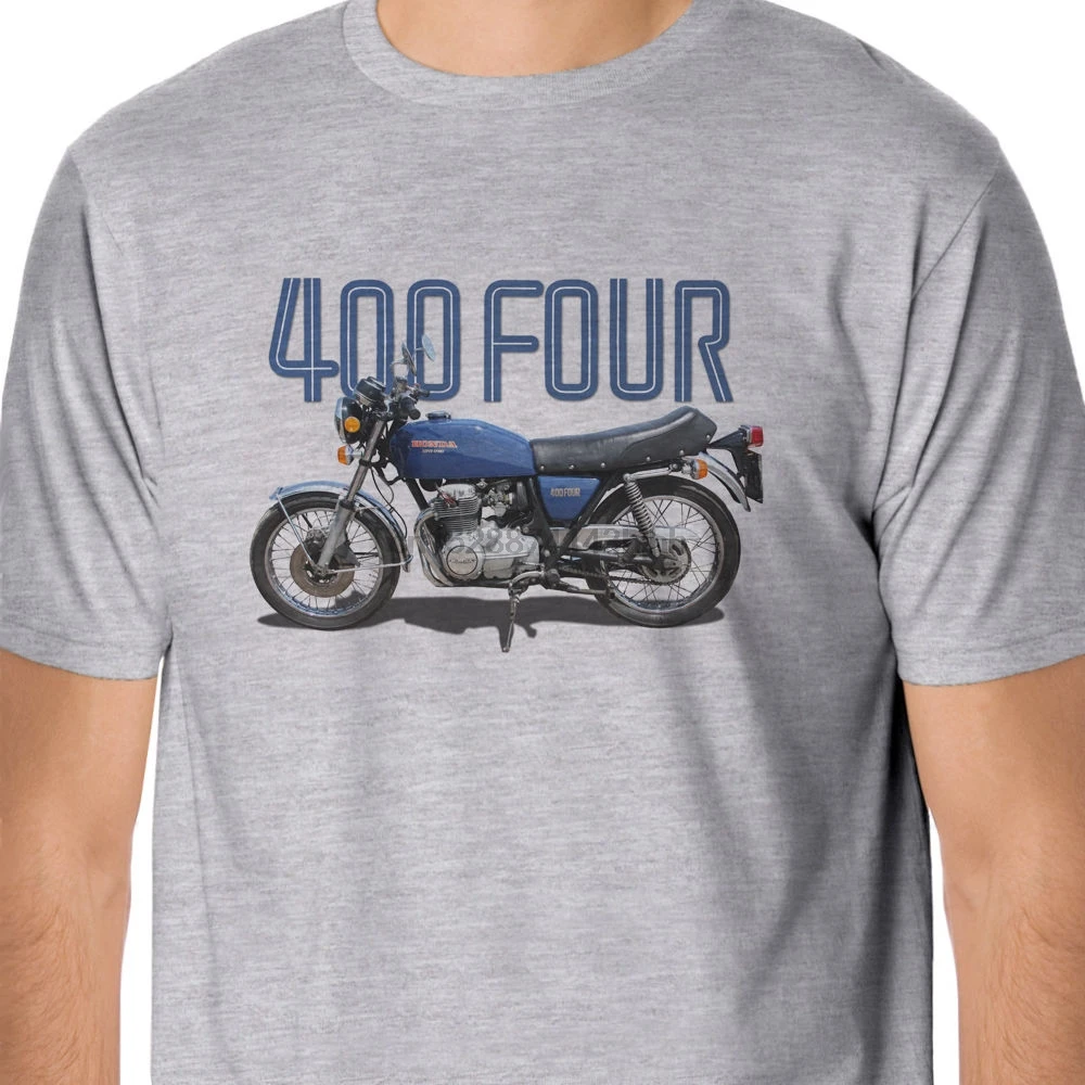 Новый модный мужской классический короткий рукав Ретро 400 четыре мотоцикла