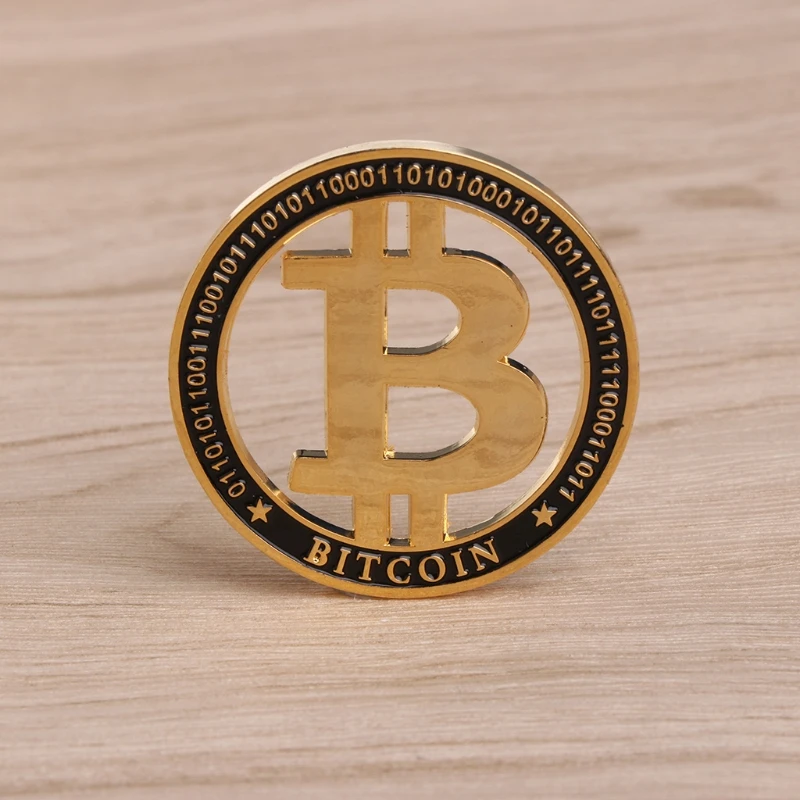 Памятная монета позолоченная пустотелая Биткоин BTC для сувенирной художественной коллекции Mar28