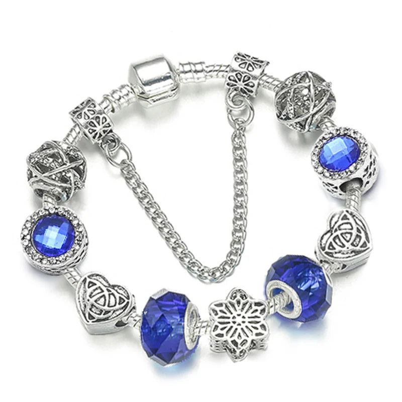 Женский браслет BAOPON высококачественный из муранского хрусталя с серебряным