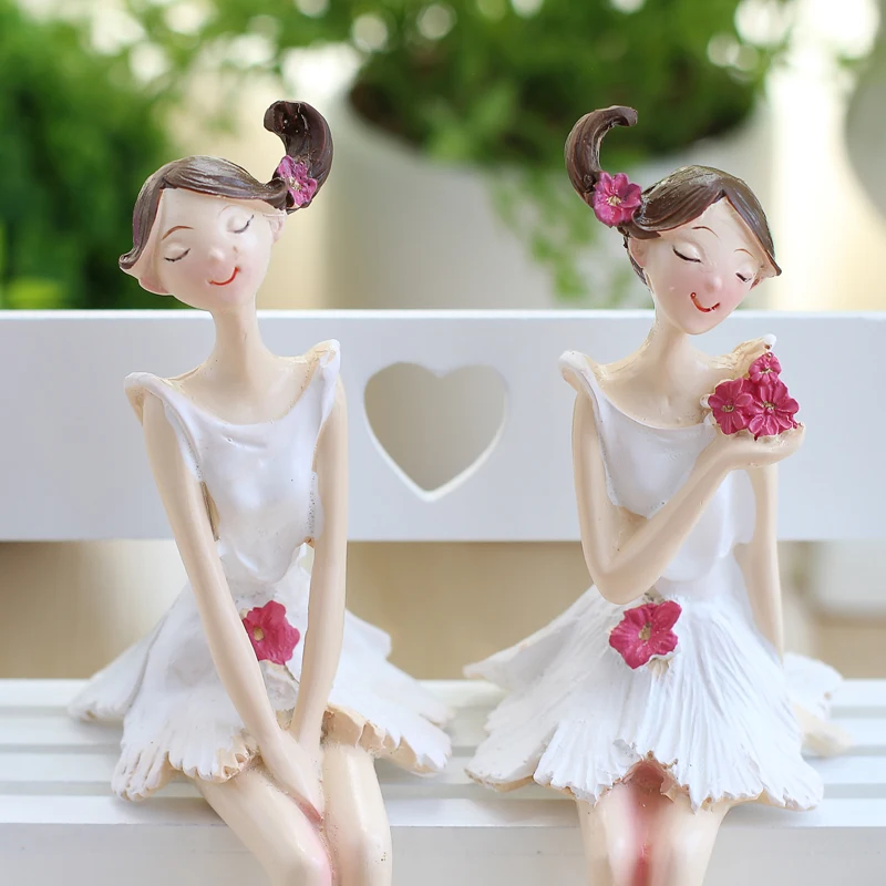 Поли сидит с цветочным мотивом для девочек Леди сестра деко стоя Фея Ангел