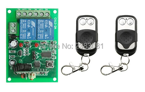 

NEW DC12V 2CH 10A Radio Controller RF Wireless Push Remote Control Switch 315 MHZ 433 MHZ teleswitch 2 Transmitter +1 Receiver