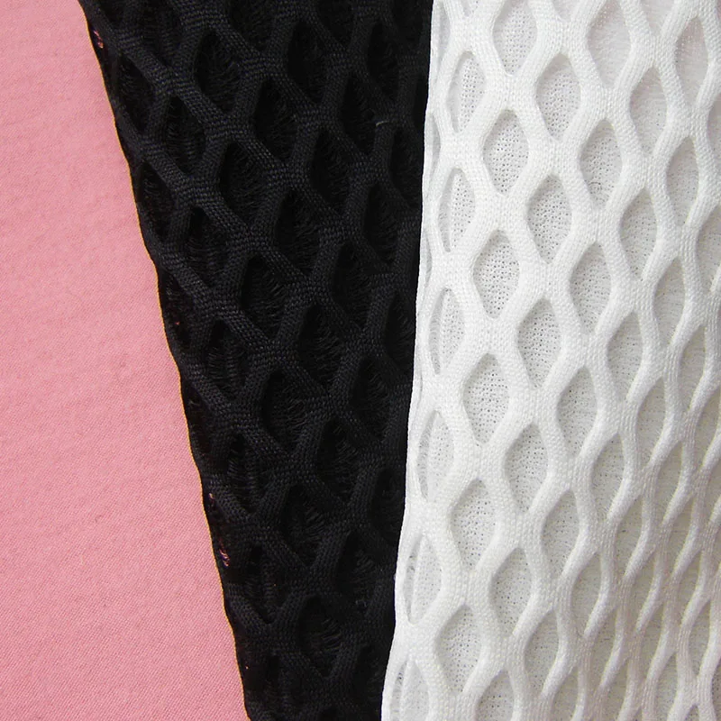 Black 3D Air Spacer Sandwich Mesh Fabric Sewing Car Seat Cover Sport Wear Shoes bags classic diamond plaid white air layer cloth