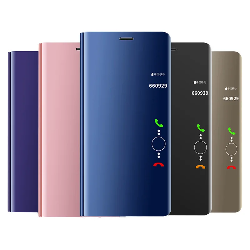 Умный прозрачный зеркальный флип чехол для Xiaomi mi 9 8 lite se Mi A1 A2 Mix 2 3 Redmi 4X Note 7 6 pro 5 note 4
