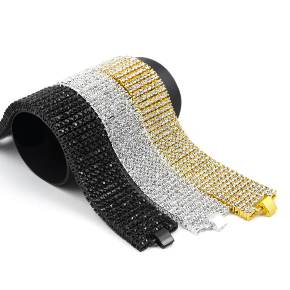 В стиле хип хоп Полный Стразы Bling льдом реперские кепки золотой браслет Цвет 8