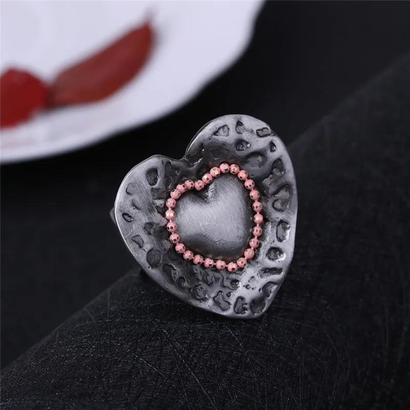 

JUJIE Heart Vintage Wedding Rhinestone Love Rings