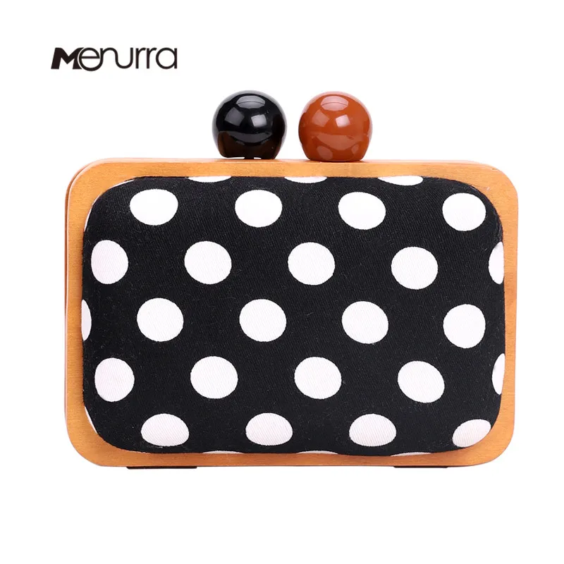 Женская вечерняя сумка мессенджер богемный клатч в стиле ретро с деревянным