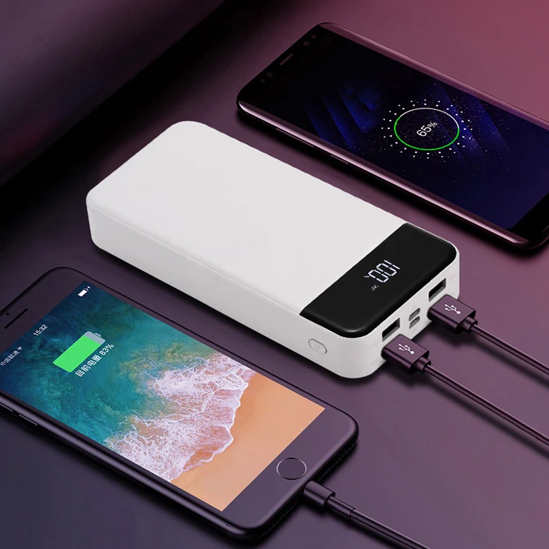 20000 мАч Внешний аккумулятор 4USB Мобильный ЖК дисплей цифровой Зарядка сокровище