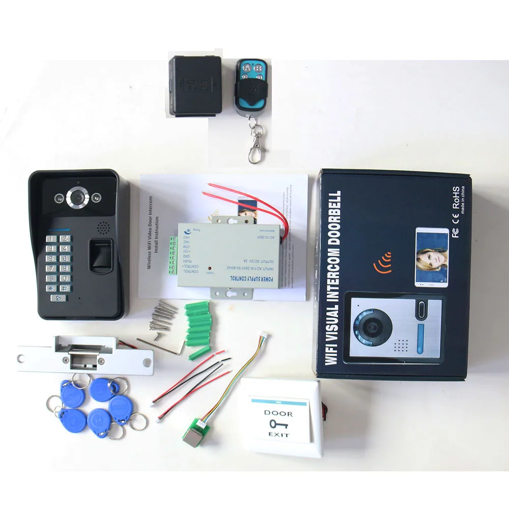 HD 720P беспроводной WIFI RFID пароль видео дверной звонок Домофон Система ночного