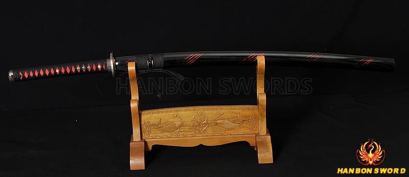 

1060 Japanese Samurai Functional Sword Wolf Katana Full Tang Practical Sharp Blade-Genuine Stingray Rayskin Tsuka Hard Wood Saya