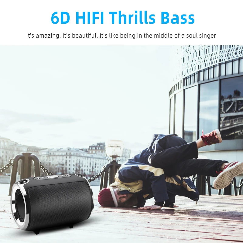 NBY Bluetooth беспроводной стерео динамик Колонка HIFI портативный бумбокс сабвуфер динамик s поддержка FM радио TF AUX USB для телефонов