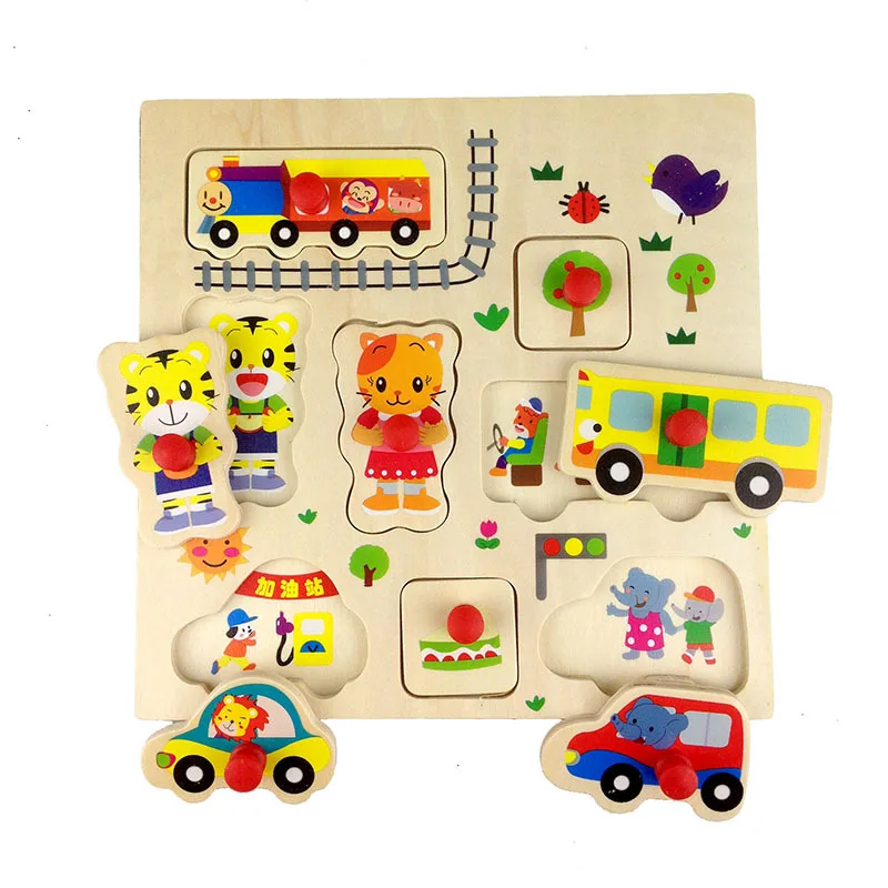 Детские игрушки Монтессори головоломки/рукой захватите Board Набор Развивающие