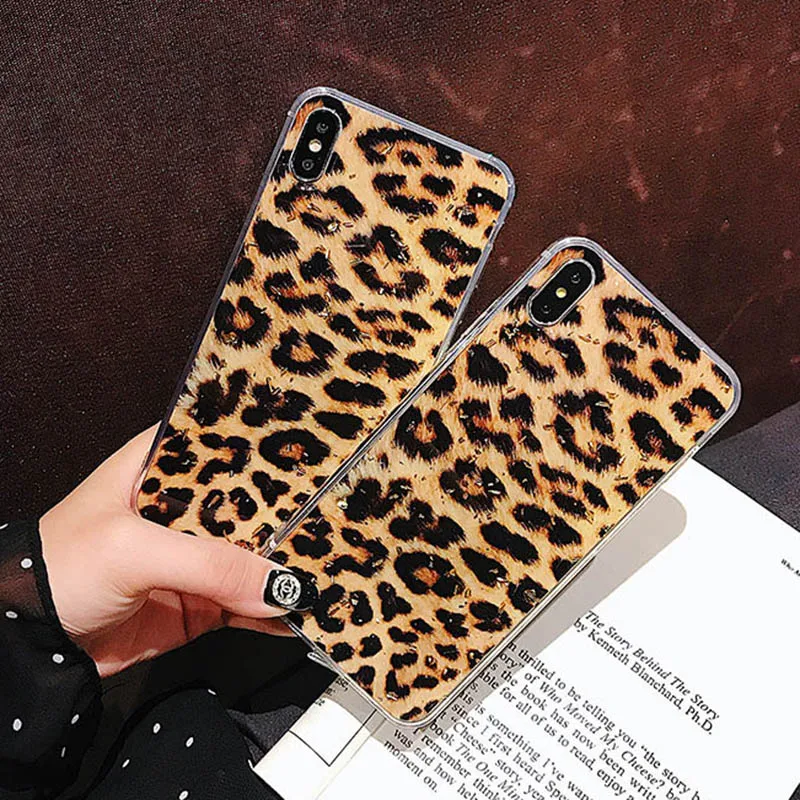 Хит чехол с леопардовым принтом для iPhone XS XR Max X 6 6S 7 8 Plus мягкий эпоксидный полный