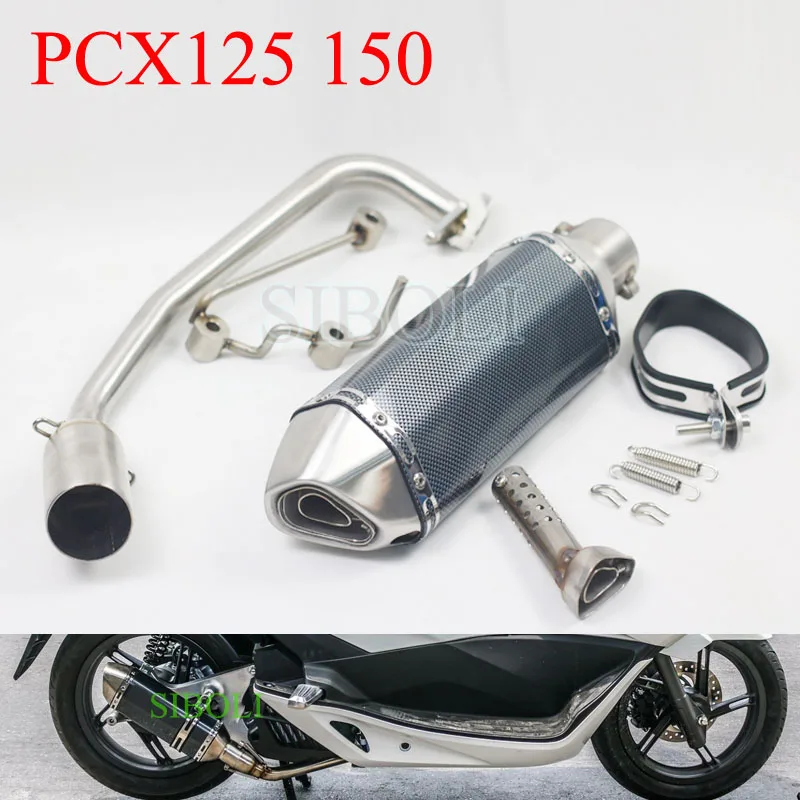 

PCX125 150 Motorcycle Slip On Exhaust Muffler With Middle Link Contact Pipe Moveable DB Killer For HONDA PCX125 150 AK115