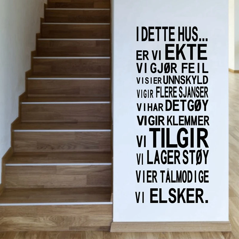 

Norwegian Vinyl Wall Sticker Decal, I DETTE HUS...large size 142x56cm free shipping
