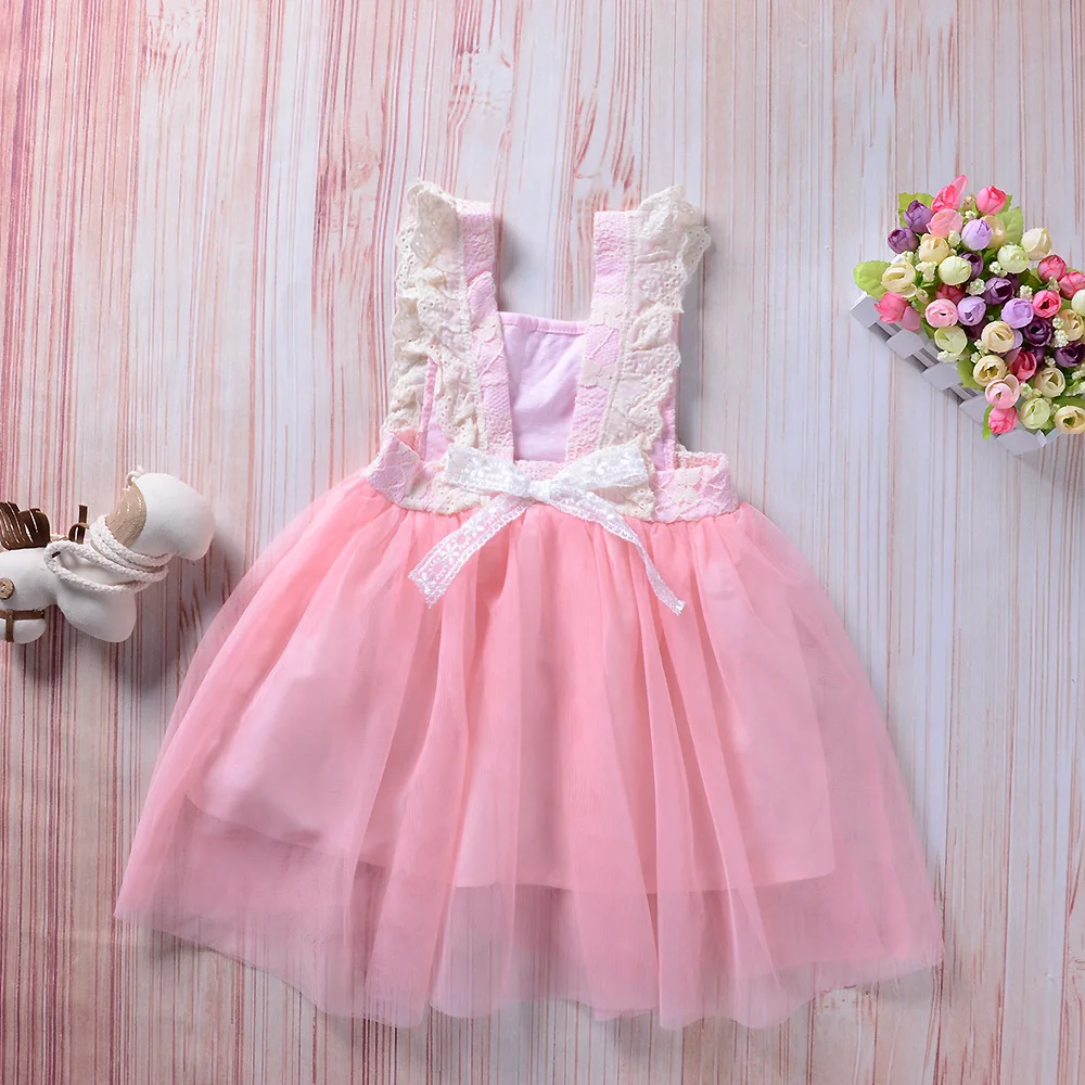 Лидер продаж 2020 кружевное платье без рукавов для девочек детская одежда