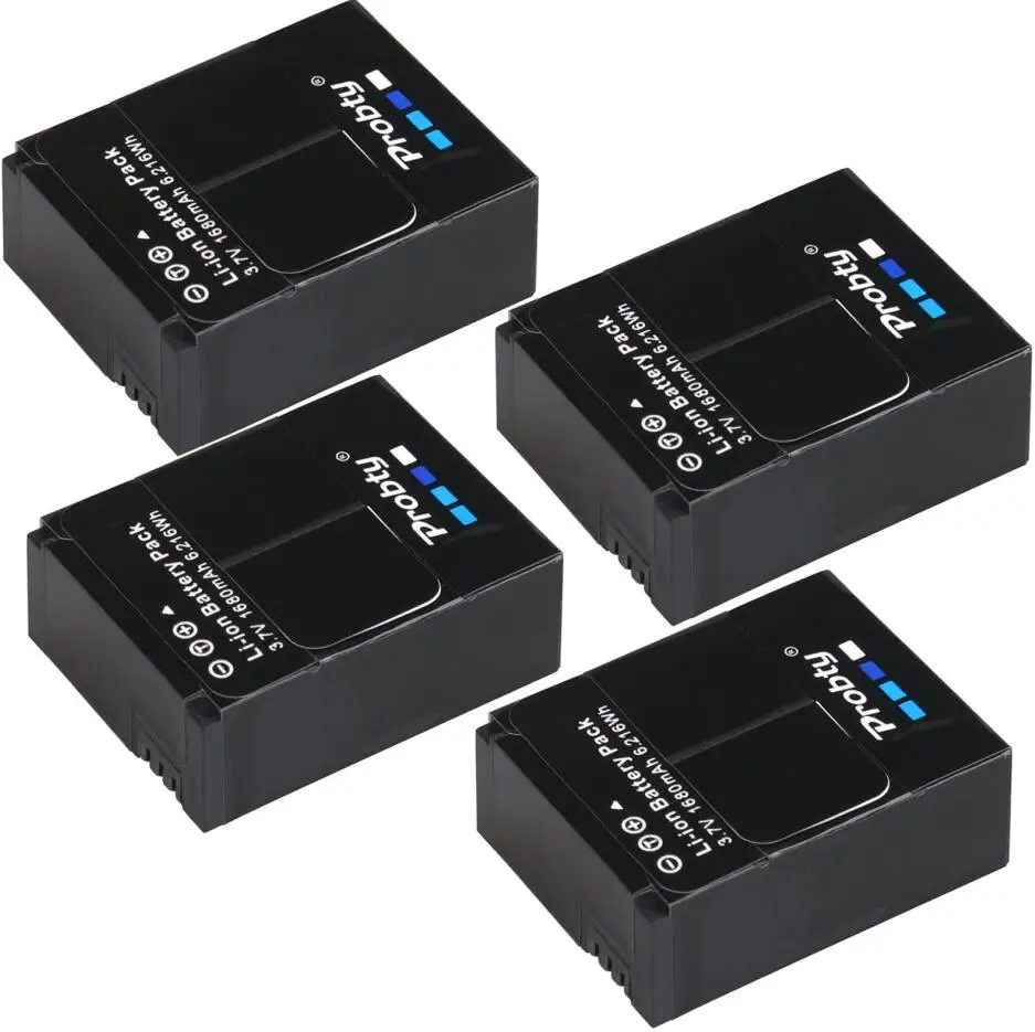 4 pcs battery Пробти для GoPro hero 3 hero 3+ hero 3 hero 3+ батарея+ ЖК двойное зарядное устройство для go pro AHDBT-301 аксессуары для экшн-камеры - Цвет: 4 pcs battery