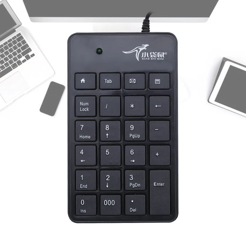 Черный тонкий цифровой мини-клавиатура USB интерфейс 23 колпачки эргономичная
