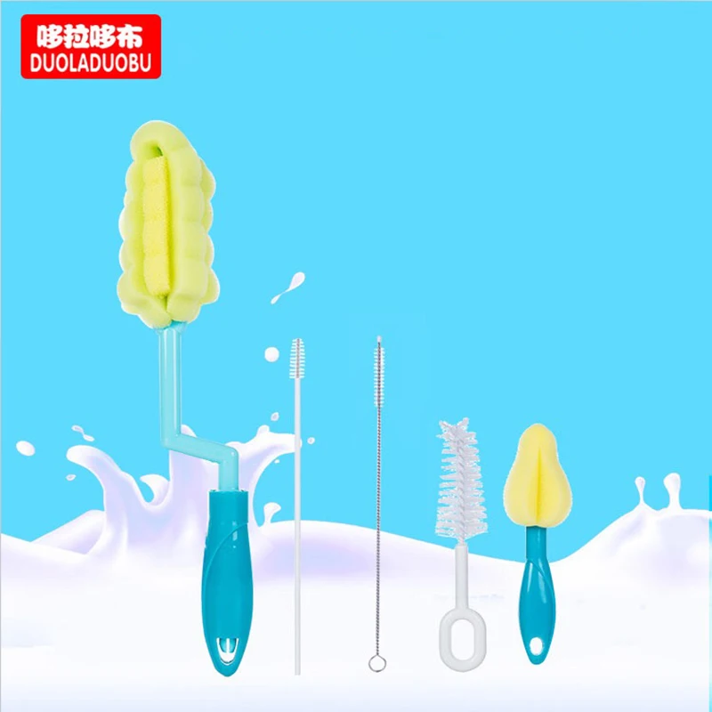 Free Shipping Baby Bottle And Teat Brush 5pcs/set Milk Sponge Material Hygienic and Practical Smart Mom`s Choice |