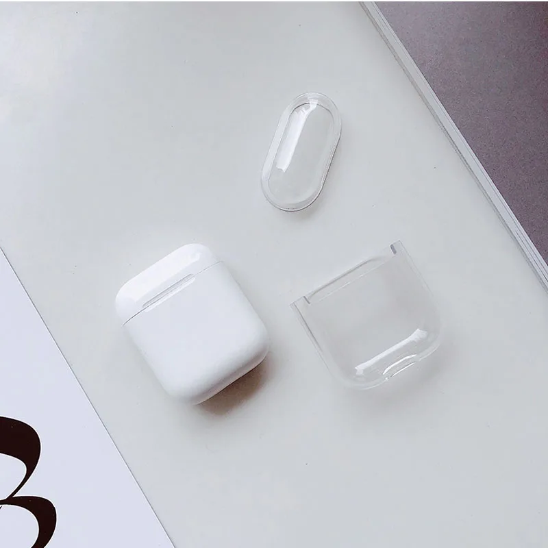 Для AirPods прозрачный чехол жесткий пластиковый кожухи головных телефонов для Apple