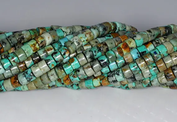 4x2mm African Turquoise Gemstone Heishi Slice Rondelle Loose Beads 15.5 inch Full Strand (80002390-842) | Украшения и аксессуары
