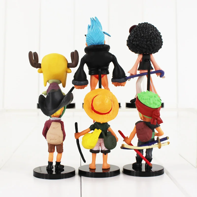 6 шт./лот фигурка игрушка Luffy Chopper Sanji Zoro Brook Franky Коллекционная модель куклы для