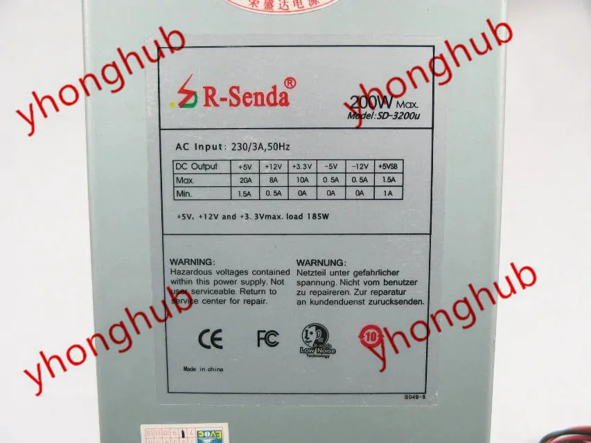 R-Senda SD-3200U сервера Питание 200W 1U 115-230V 50/60Hz 6-3A | Компьютеры и офис