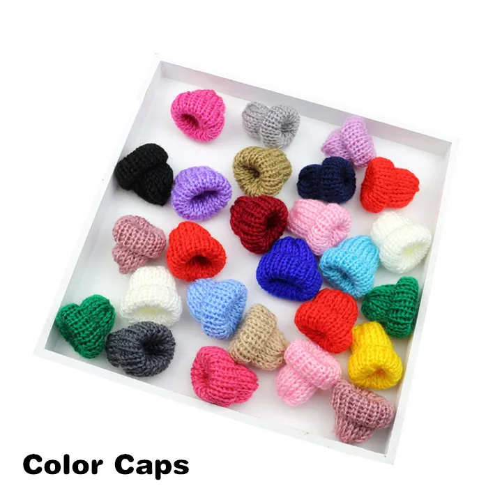 10pcs Mini Hats 10 шт Цветные Милые вязанные мини-шляпы, сделай сам, товары для рукоделия, головные уборы, одежда, куклы, игрушки, украшения для детей, скрапбукинг, маленькие кепки - Цвет: 10pcs Mini Hats
