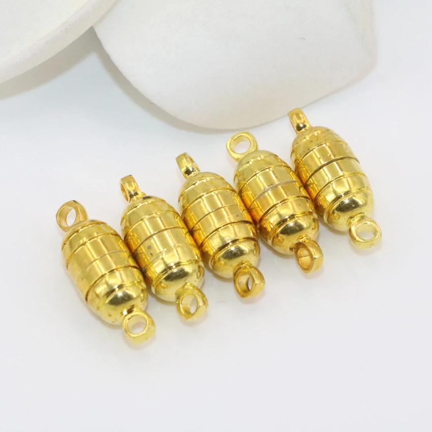 Высокое качество 10 шт Лидер продаж 5*15 мм баррель формы магнитная позолоченные