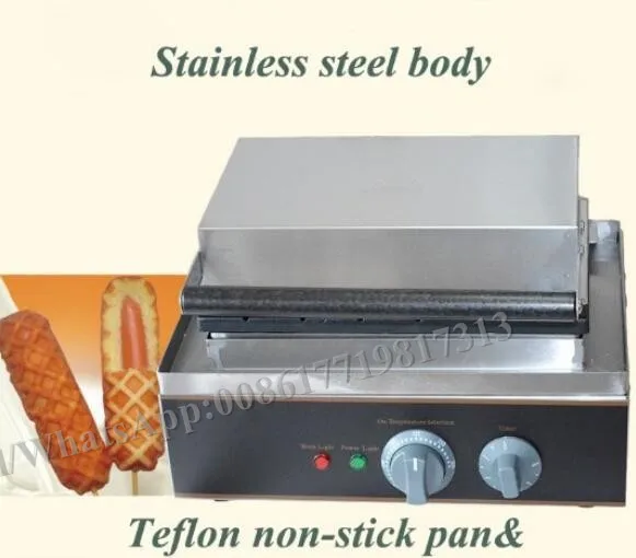 Commercial gas 4pcs Crispy corn hot dog Waffle maker/Hot dog machine/French Muffin sausage Machine