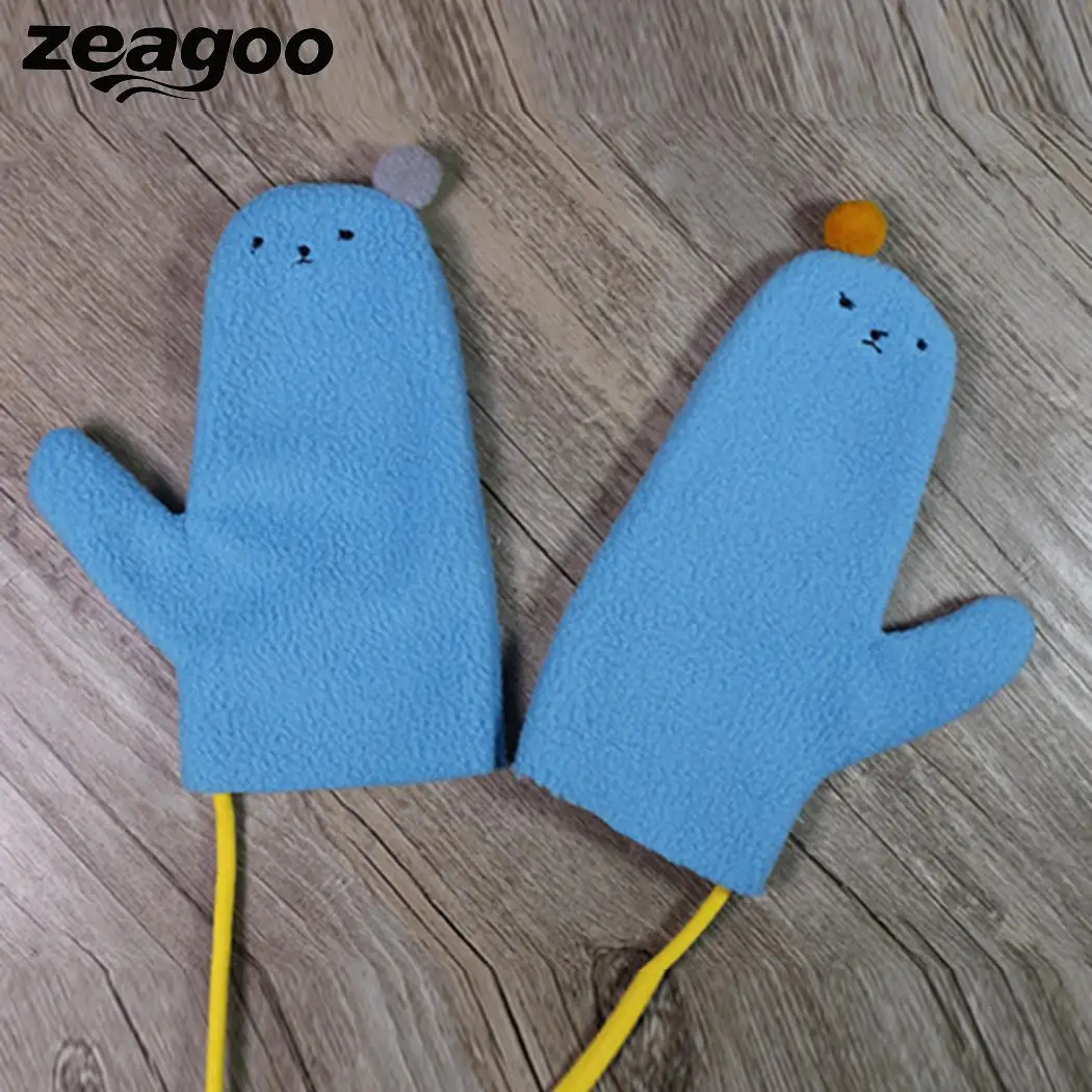 Zeagoo уличные Холтер шеи с ремешком выстроились Стрейч Флисовые Перчатки для