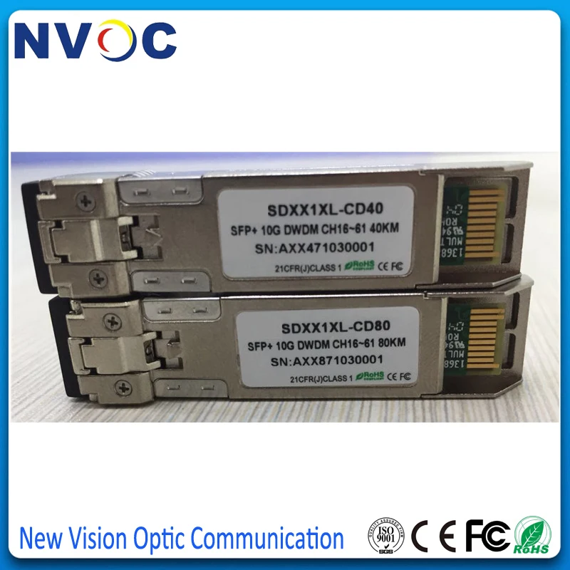 10G DWDM SFP + ER Dual LC 40km сетка ITU 17 ~ 61ch волоконно оптический трансивер с DDM 40KM