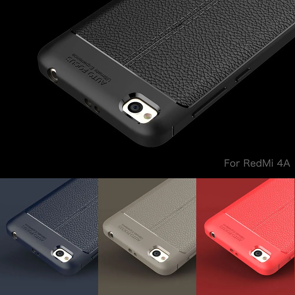 Для Xiaomi Redmi 4A чехол Lenuo Роскошный из силикона и ТПУ с рисунком личи мягкий для