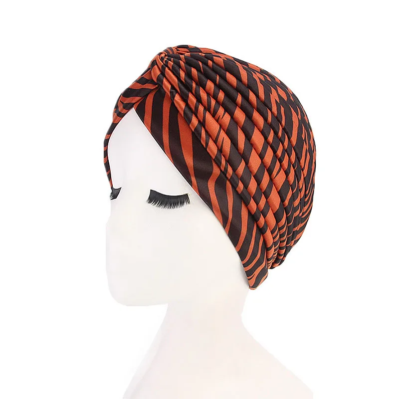 Women Twist Print Turban Headband Bandanas Headwear Stretchy Mujer Chemo Hair Warp Beanie Headcover Hijab | Тематическая одежда и