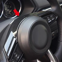 for mazda 2 demio dl sedan dj hatchback 2018 2019 abs carbon fiber style steering wheel panel frame cover trim car styling 1pcs