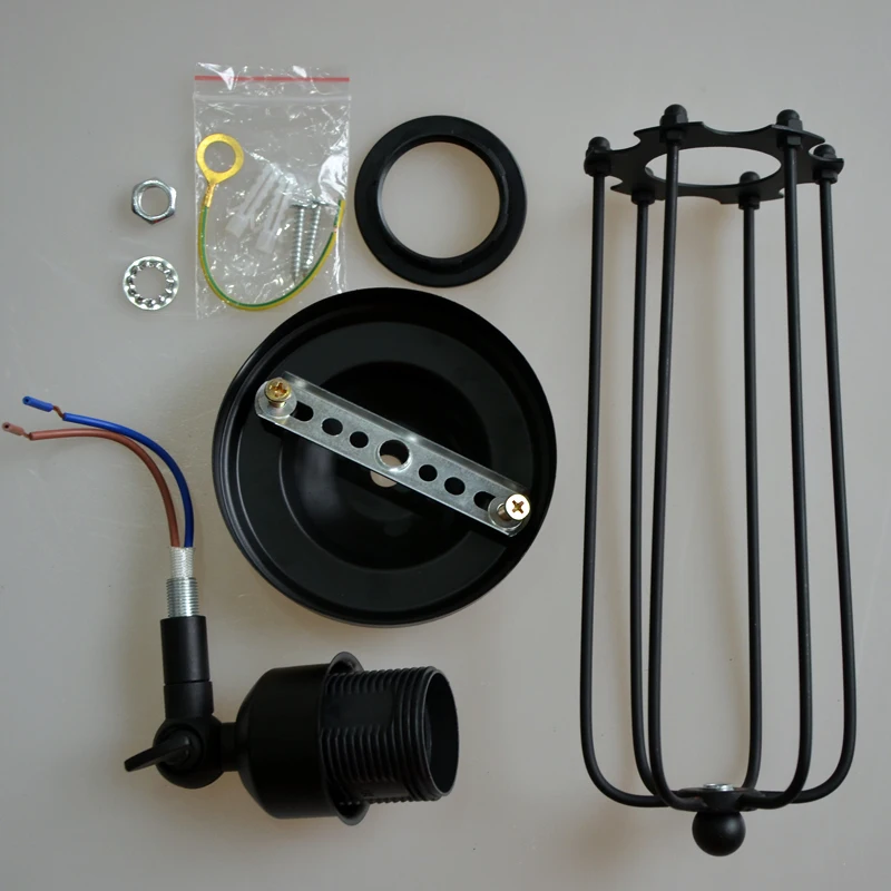 Длинные клетки бра лофт E27 Базы Эдисон светильник из кованого железа деревенский