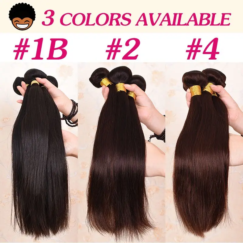 

Aliafee #1b/#2/#4 Color Brazilian Straight Hair Bundles With frontal Baby Brazilian Hair Bundles Weave 100% Human Hair Non Remy