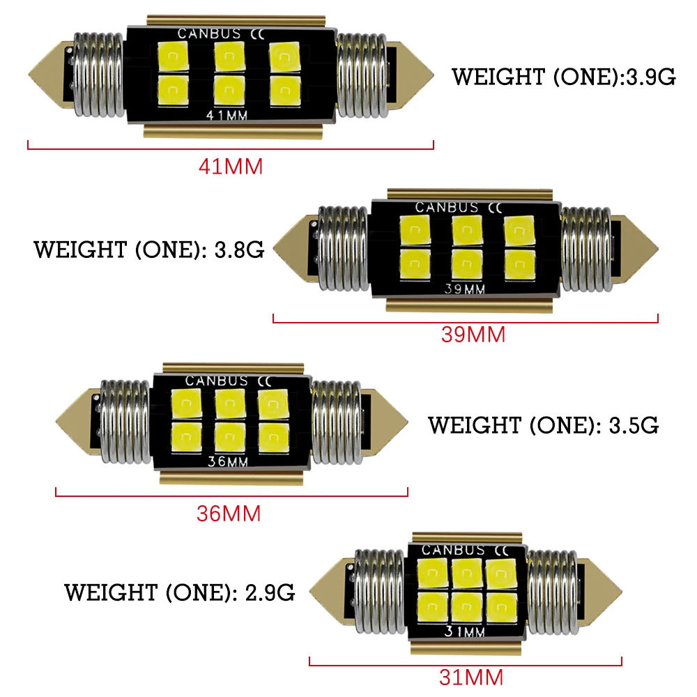 3030 6SMD canbus купольный светильник черный 6smd festoon 31 мм 36 39 41 led для чтения|Сигнальная