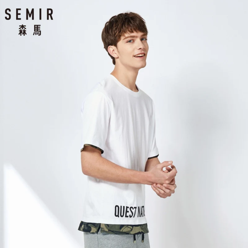 SEMIR футболка с короткими рукавами для мужчин 2019 лето новая свободная хлопковая