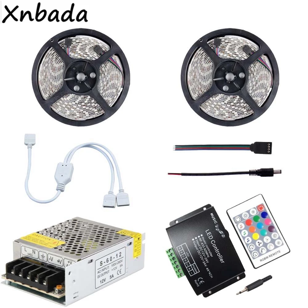 2835SMD 60 светодиодов/m RGB Гибкая светодиодная лента светильник включают в себя 24