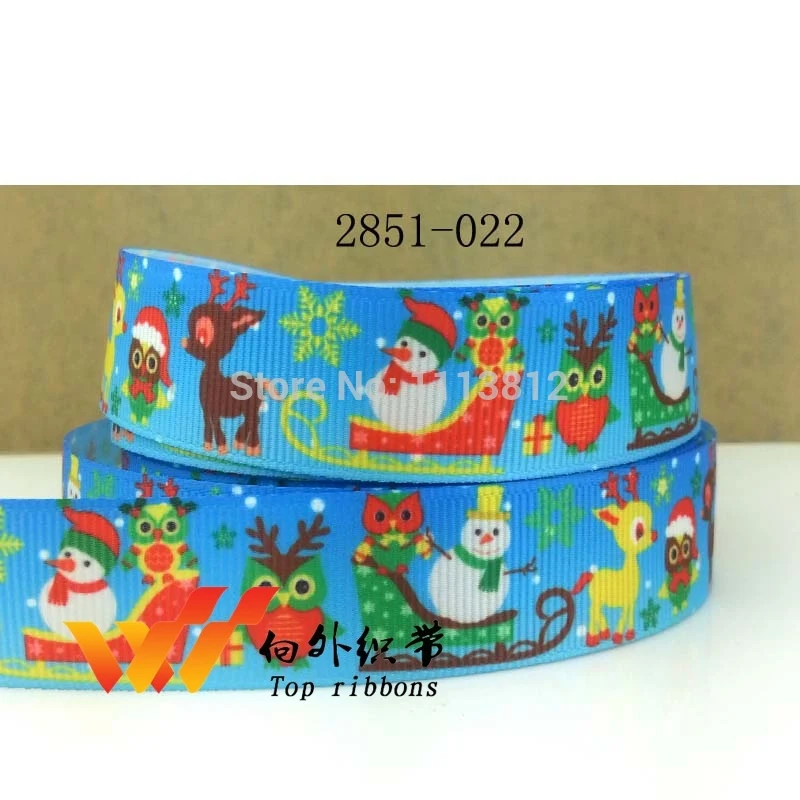 Free shipping 50 yard Christmas ribbon printed grosgrain 2906 | Дом и сад