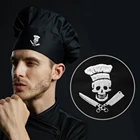 Сетчатая шляпа для шеф-повара с вышивкой черепа, регулируемая, для мужчин и женщин, для кухни и взрослых, для приготовления пищи, Бейкера, барбекю, Рабочая Униформа