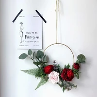 hobbylane 15inch simulate artificial rose flower garland hanging pendant for home kitchen wall wedding decoration