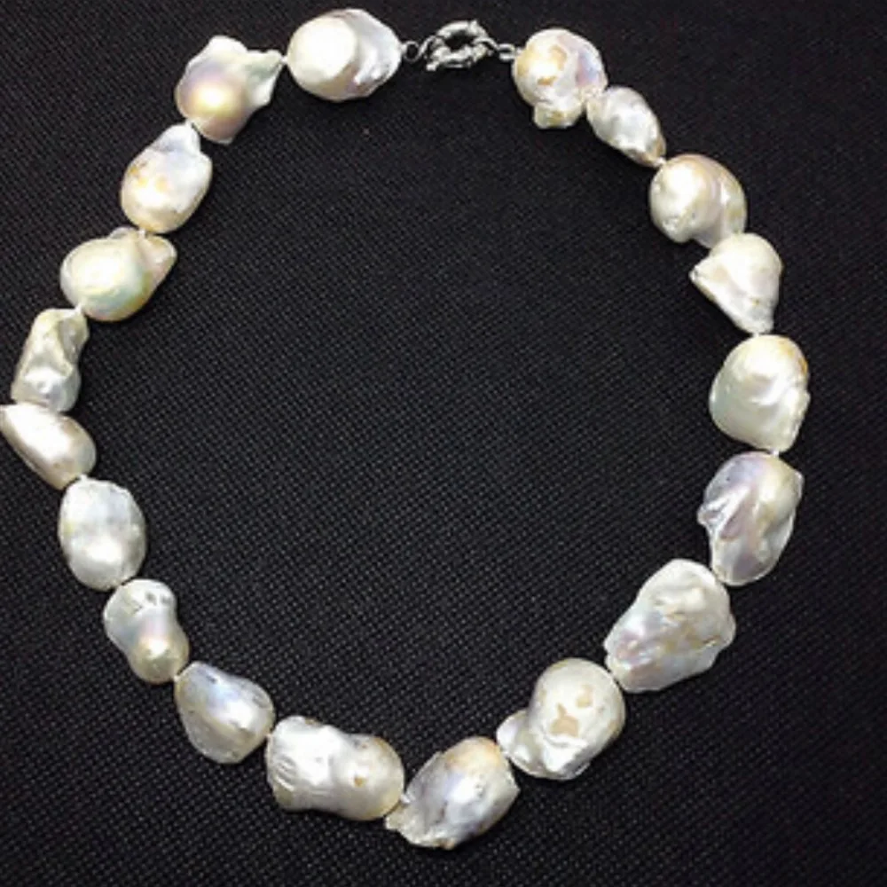 Жемчужное ожерелье AAA + 12-16 мм, серьги в стиле барокко из белого и Южно-морского хрусталя