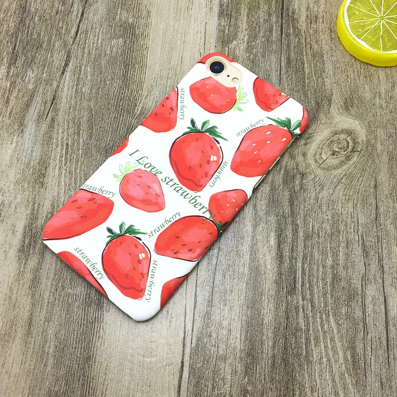 Новые Плоды Клубники Case Для iphone 7 6 S Плюс Мода Жесткий PC Phone Случаи Мультфильм