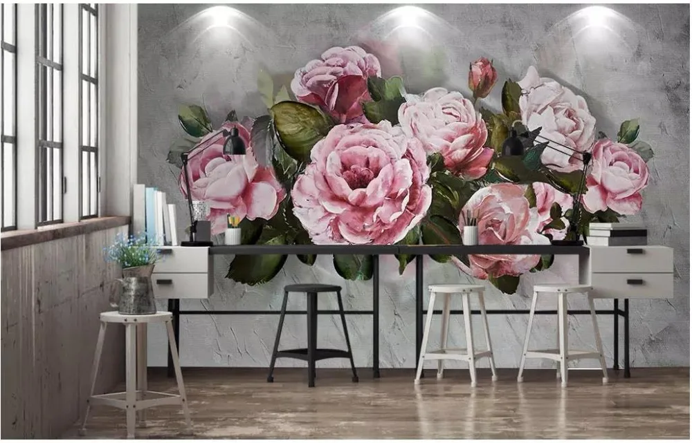 

Custom photo wallpaper 3d wall murals wallpaper HD hand drawn flowers mural birds background wall papers for living room decor